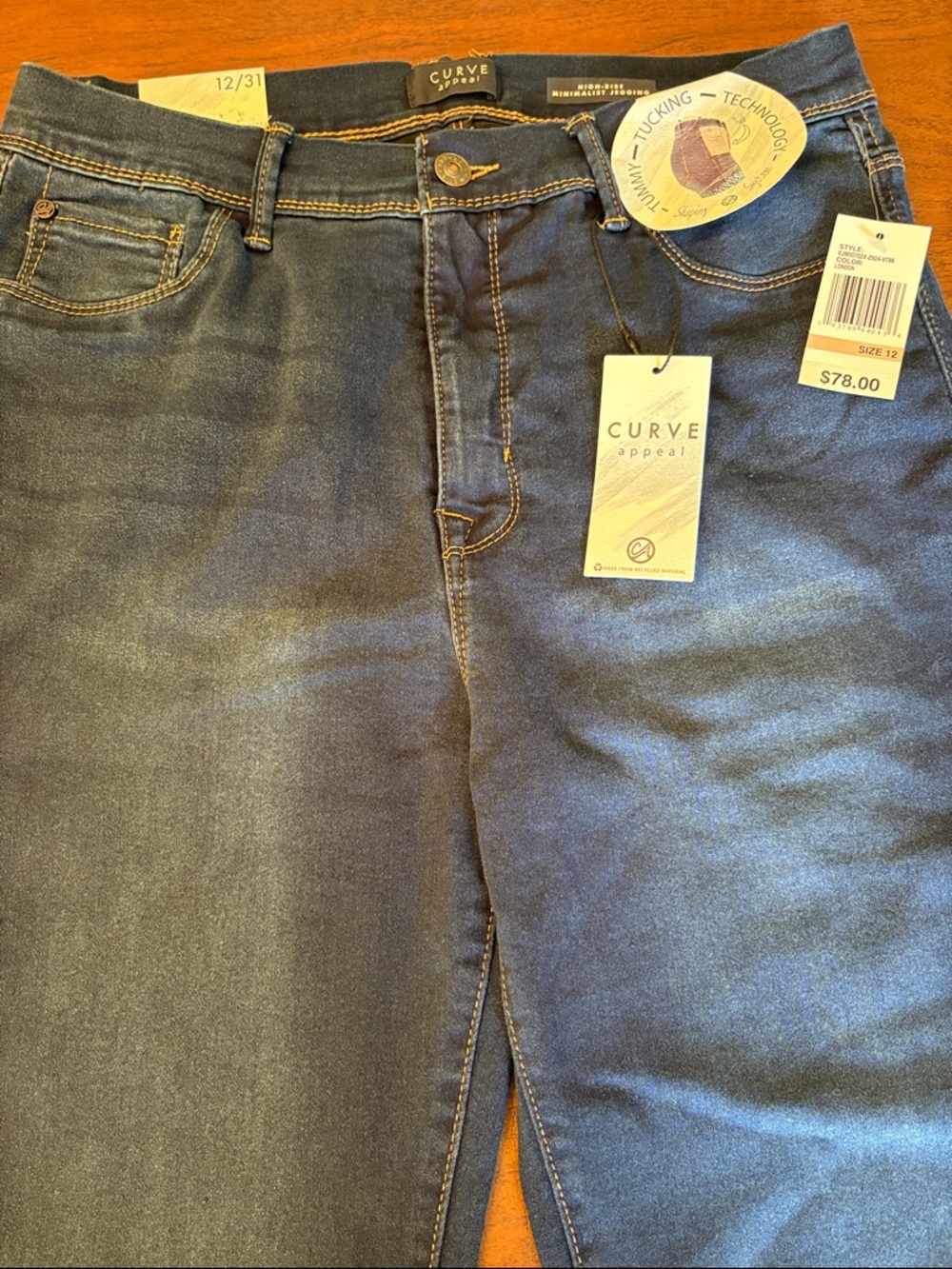 High-Rise Curve Appeal size 12/31 Women's Jeans — Deep Indigo Blue - Picture 5 of 5